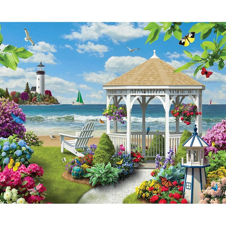 Seaside Pavilion - Painting By Numbers - 40x50cm