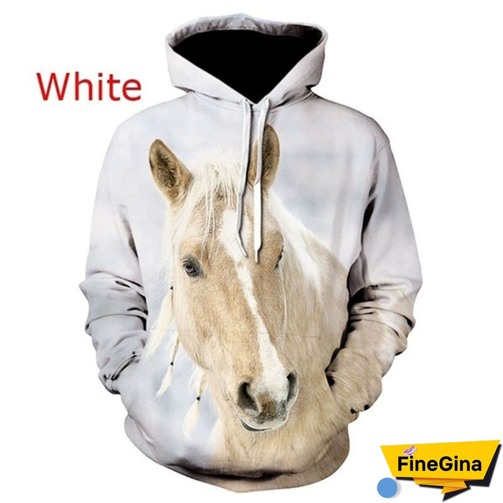 Fashion Sweatshirt Men/Women 3D Horse Print Hoodies Unisex Sweatshirts Streetwear Pullovers Tops XS-5XL Plus Size