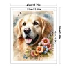 Golden Retriever And Flowers-11CT Stamped Cross Stitch 40*50cm/15.75*19.69in
