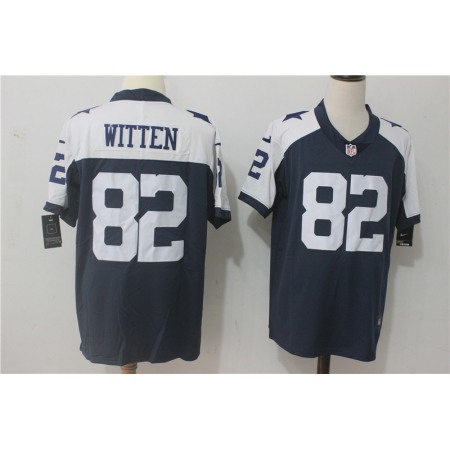 Men's  Dallas Cowboys #82 Jason Witten Navy Blue Thanksgiving Stitched NFL Vapor Untouchable Limited Throwback Jersey