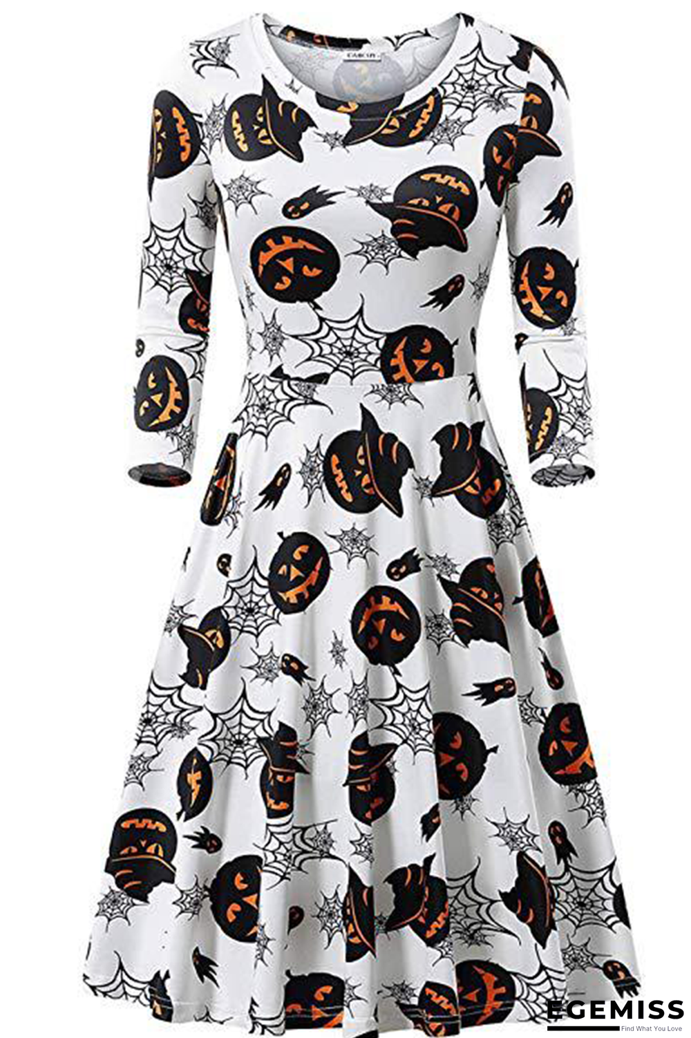 White Black Halloween Casual Party Patchwork Print Costumes | EGEMISS