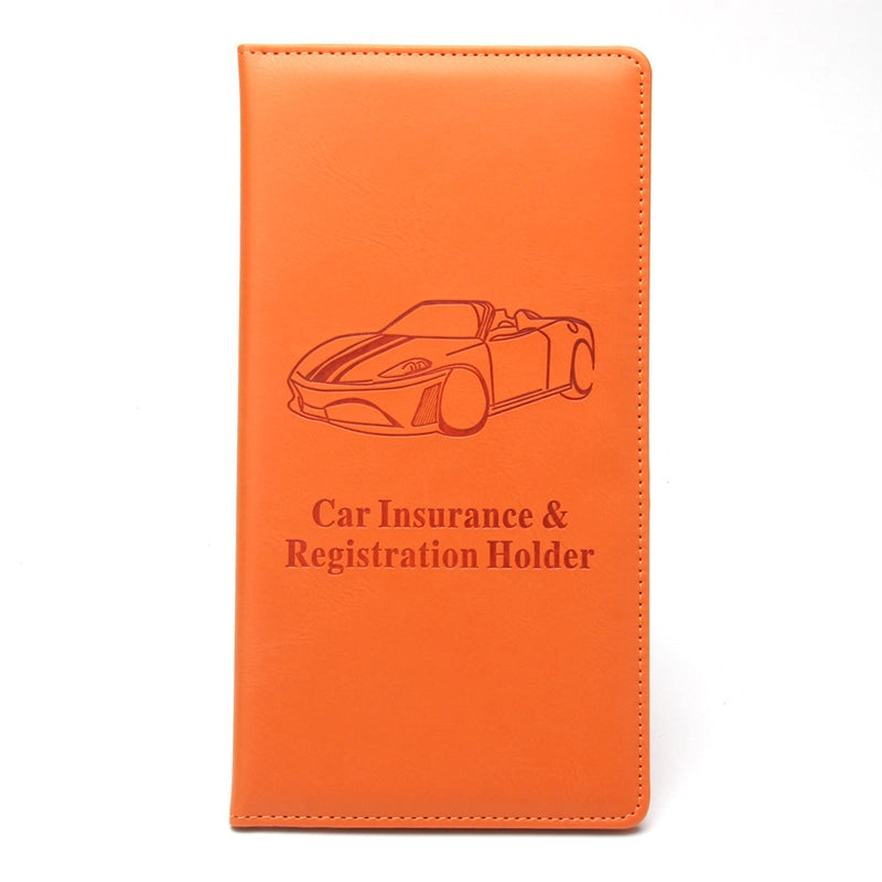 New American Long Driving License Protection Clip Leather Long 66-grain Motor Vehicle Multi-functional Insurance Information Set