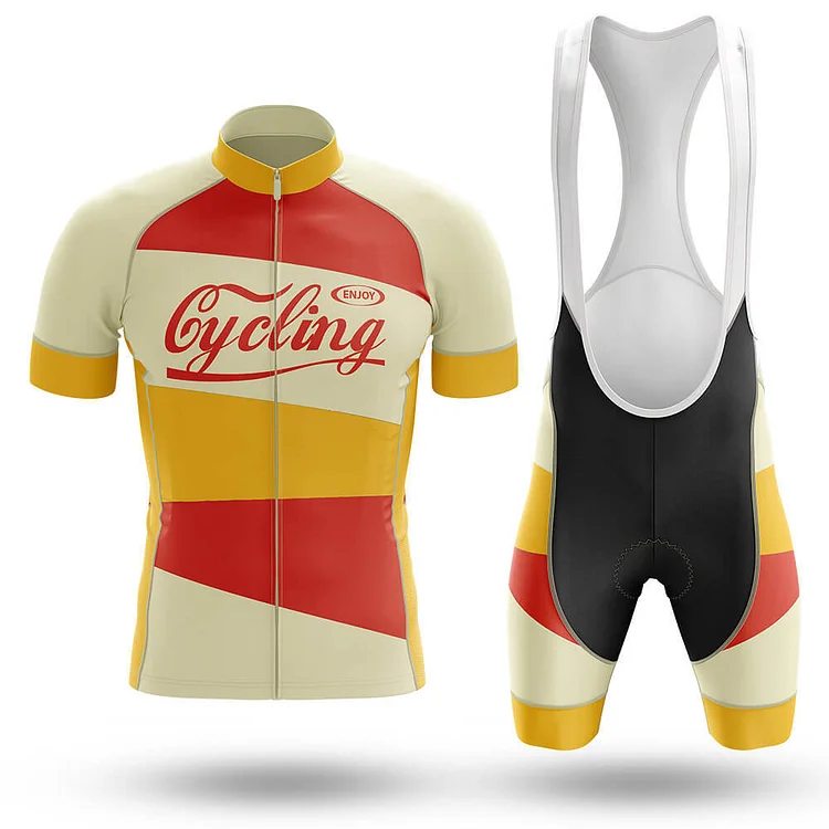 Retro Enjoy Cycling Men's Short Sleeve Cycling Kit