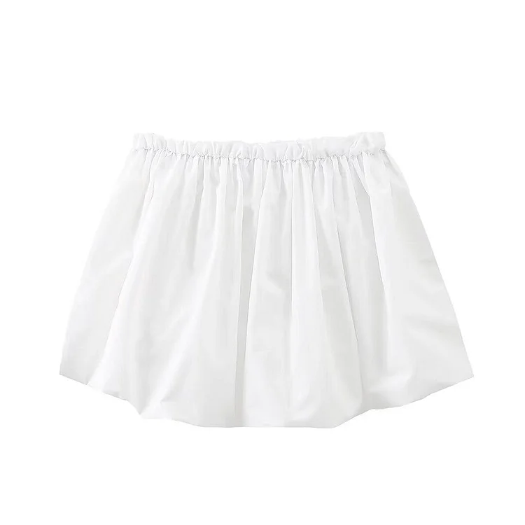 Ladies Solid Color Bubble-Hem Mini Skirt M6110