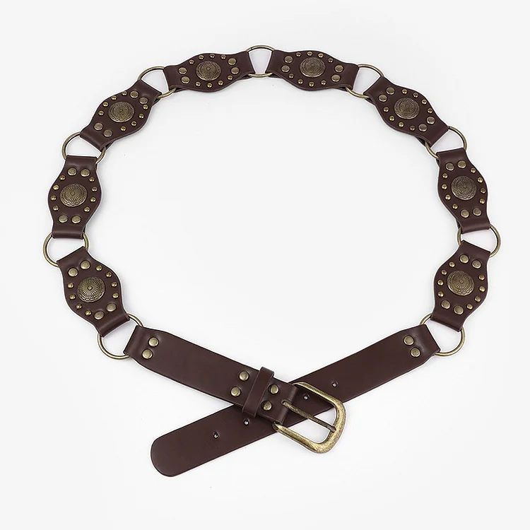 Retro Girl Rivet Belt Personality Trendy Punk Metal Buckle Waist Belt