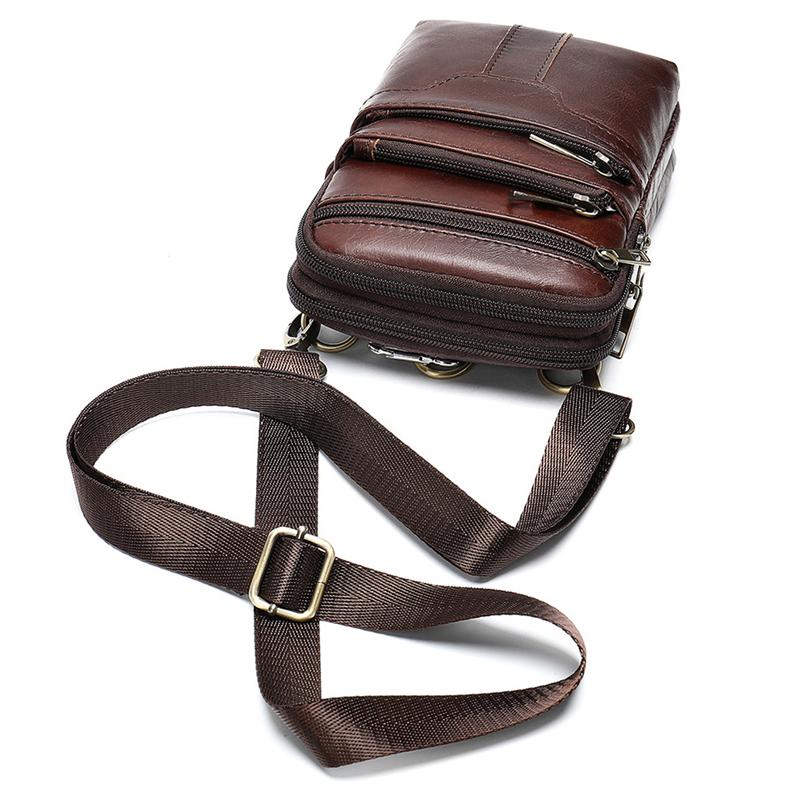 Vintage Multipurpose Leather Fanny Bags With Positions