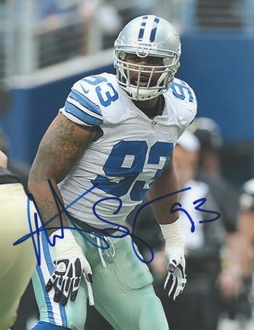 *ANTHONY SPENCER*SIGNED*AUTOGRAPHED*Photo Poster painting*DALLAS*COWBOYS*NFL*COA*8.5X11