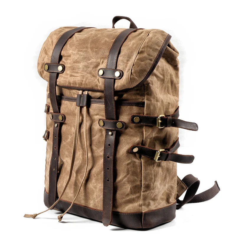 Retro Oil Wax Water Repellent And Old Casual Backpack