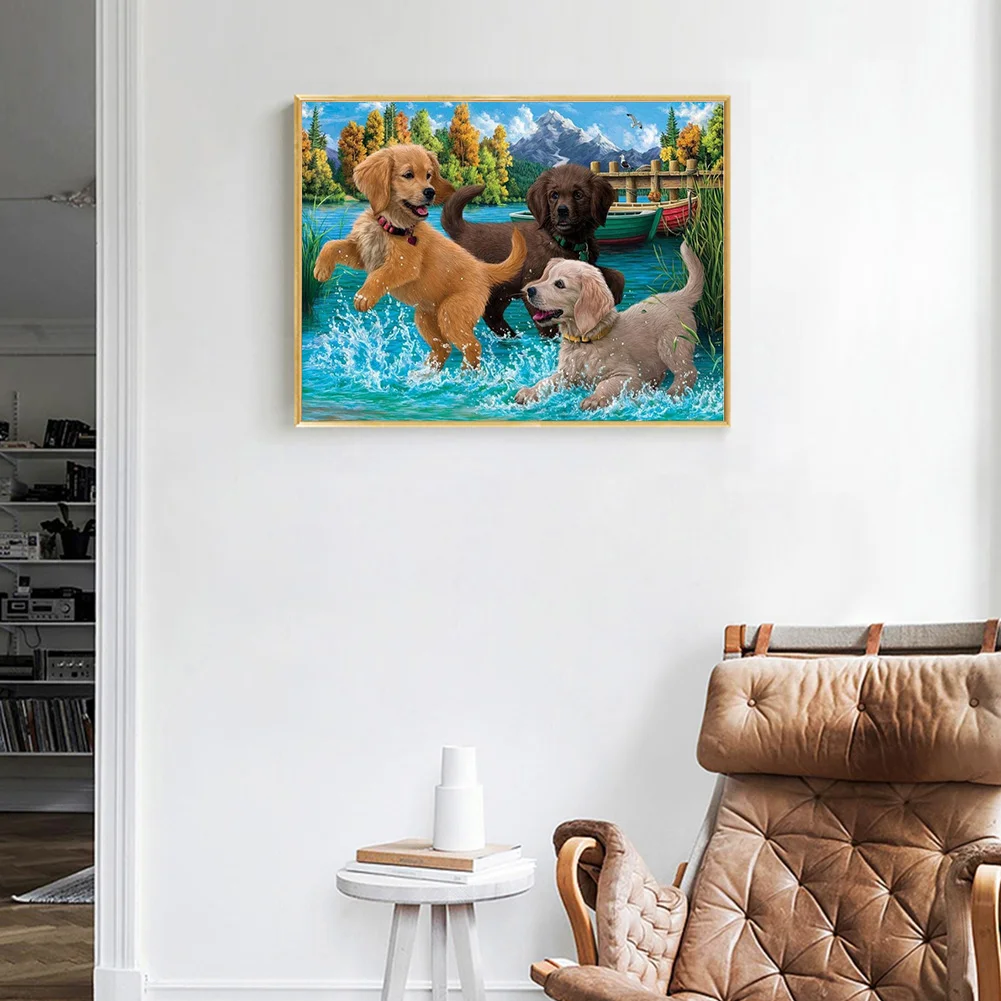 Diamond Painting - Full Round Drill - Puppy(40*30cm)