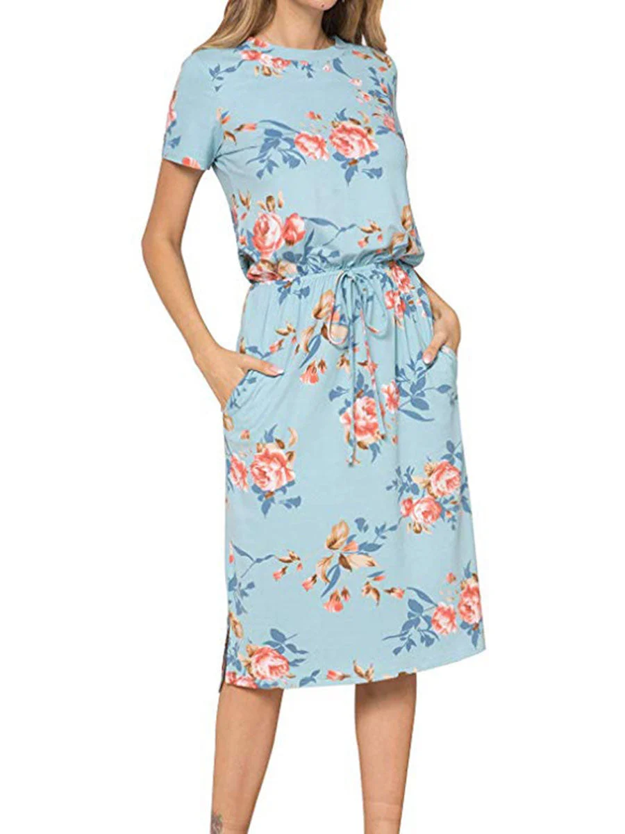 Short Sleeves Printed Dress