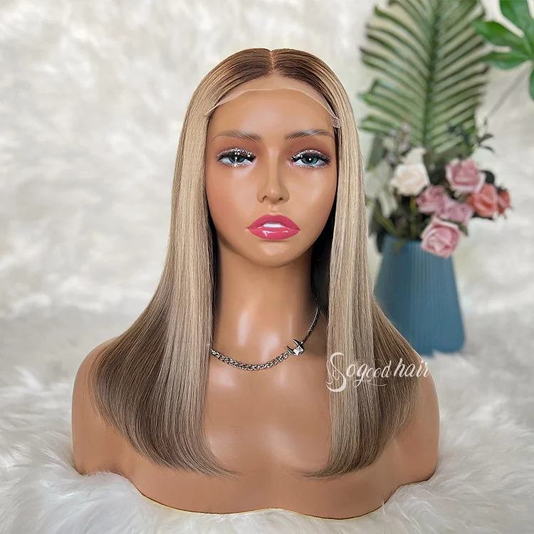 Moira | Luxurious Soft Wave Ash Blonde  Bob Wig Raw Hair Wig
