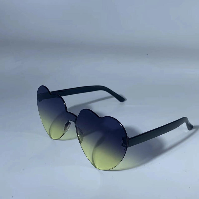 Transparent Jelly Color Love Sunglasses Men’s And Women’s Peach Heart Sunglasses Heart-shaped Conjoined Love Sunglasses