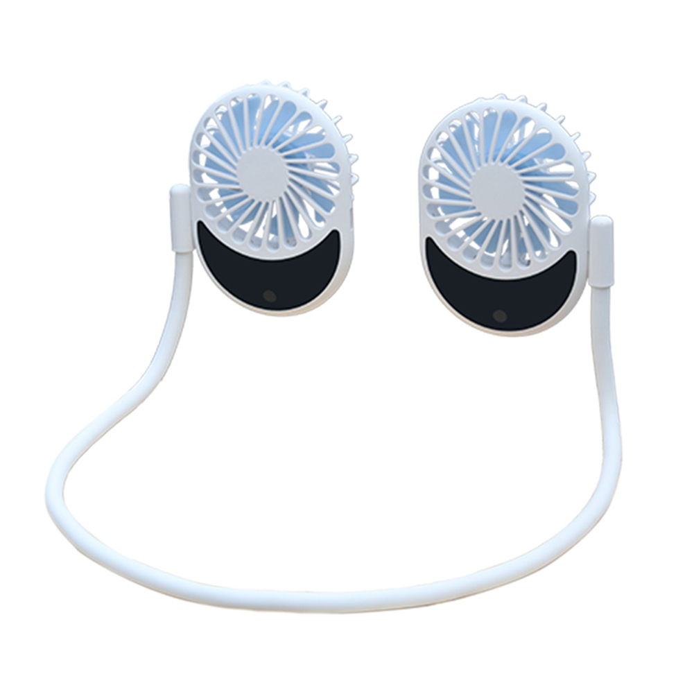 

Portable USB Rechargeable Cooler Hands-free Hanging Neck Fan with LED Light, Blue, 501 Original