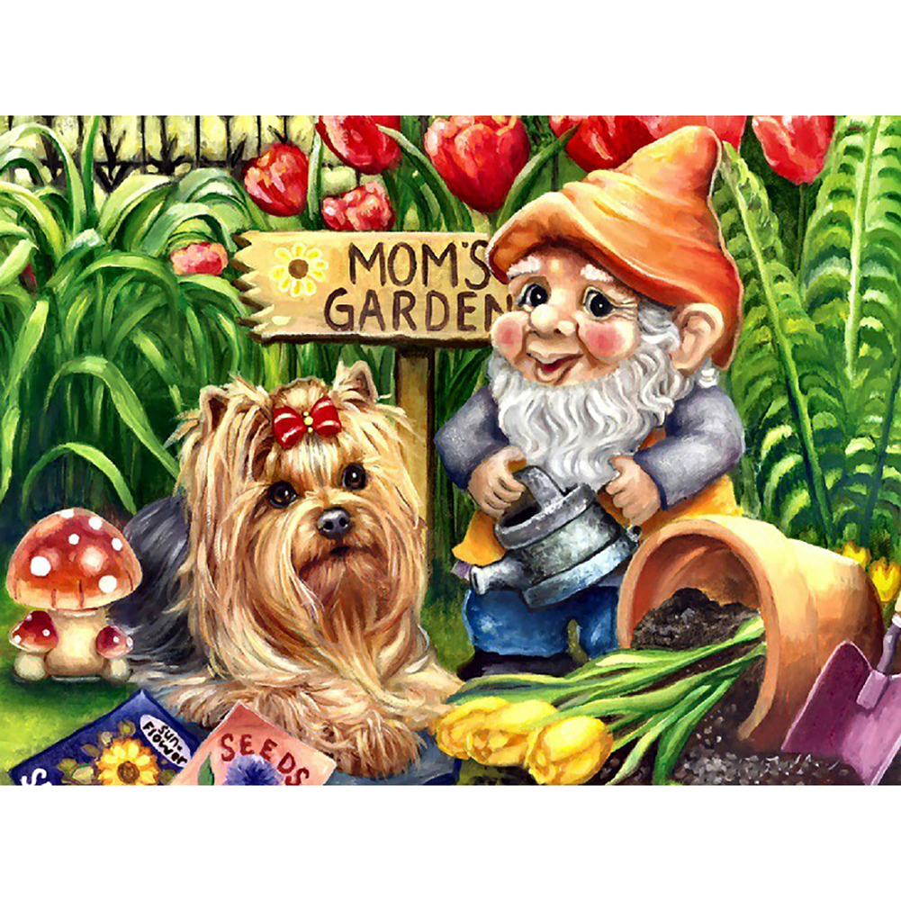 

Gnome Dog - Round Drill Diamond Painting - 40*30CM, 501 Original