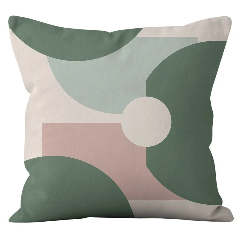 45*45cm Green Series Nordic Abstract Cushion Cover Geometric Throw Pillowcase Modern Minimalist Sofa Bed Decorative Pillows Case
