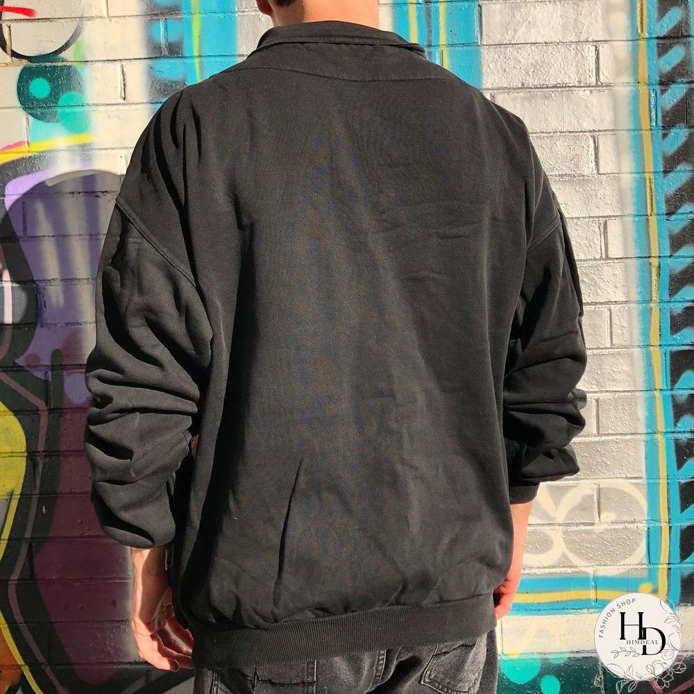 Casual Retro Color-Block Printing Long-Sleeved Sweater