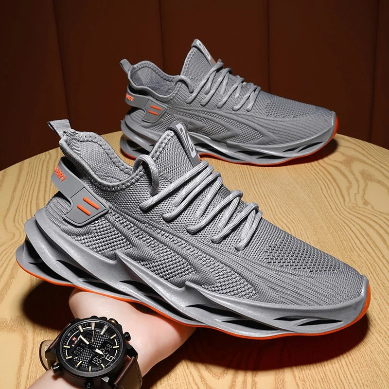 Men's Casual Sneakers High Quality Blade Running Shoes Men New Breathable Mesh No-Slip Shock Absorption Trend Sports Gym Shoes
