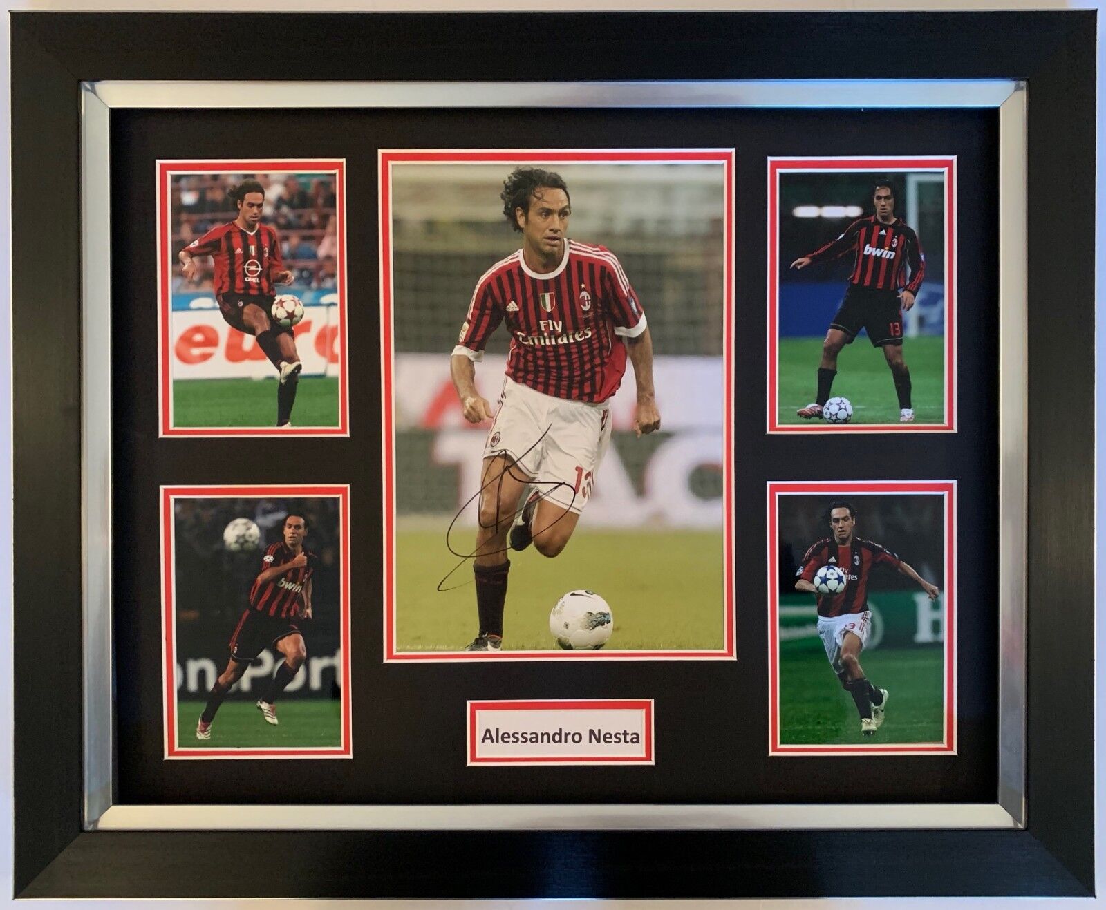 ALESSANDRO NESTA HAND SIGNED FRAMED Photo Poster painting DISPLAY - AC MILAN.