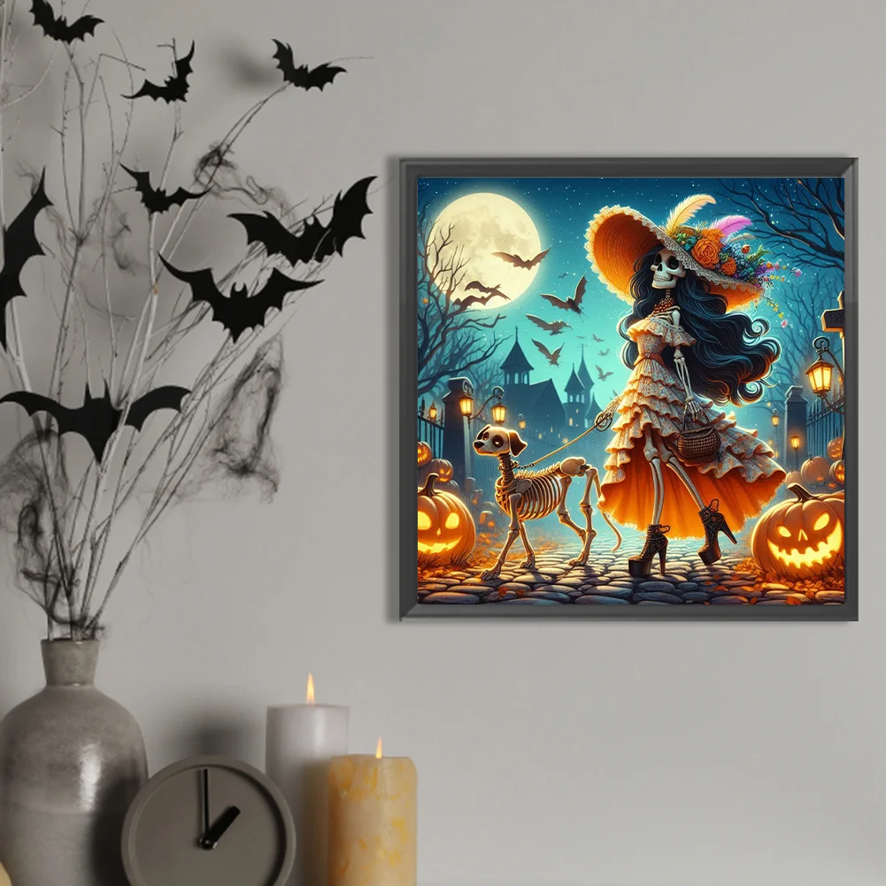 Diamond Painting - Full Round Drill - Skull Beauty(Canvas|40*40cm)