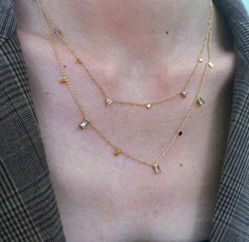 Heart 304 Stainless Steel Titanium Steel 18K Gold Plated Inlaid Gold Pendant Necklace