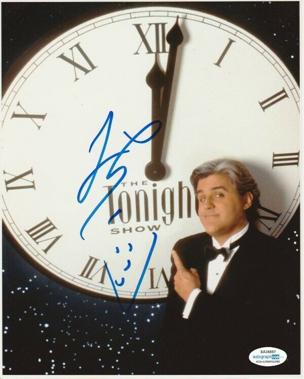 LEGENDARY COMEDIAN JAY LENO SIGNED 8x10 Photo Poster painting! THE TONIGHT SHOW GARAGE ACOA COA