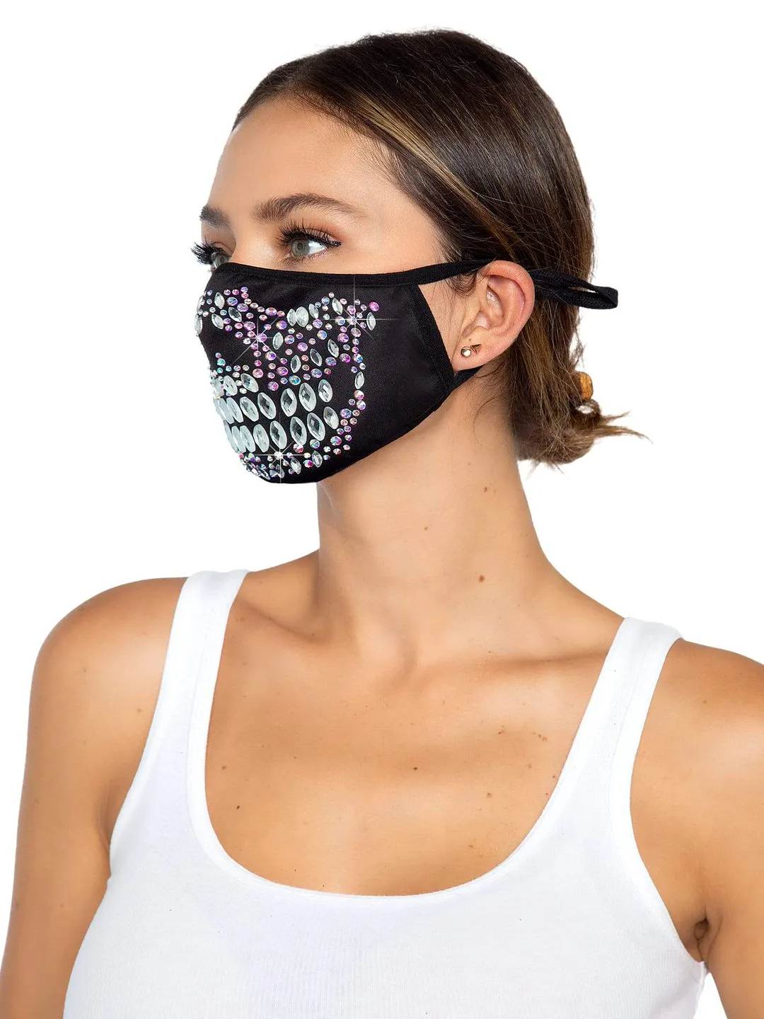 Skeleton Rhinestone Face Mask