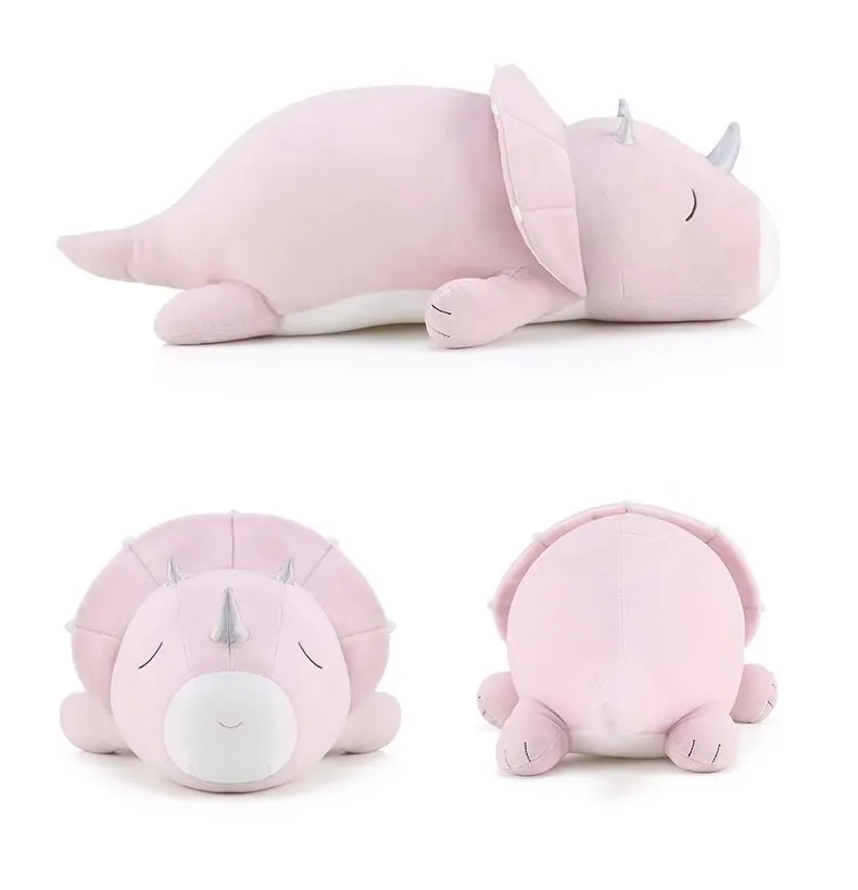 Soft Plush Down Cotton Pink Lying Dinosaur Toy