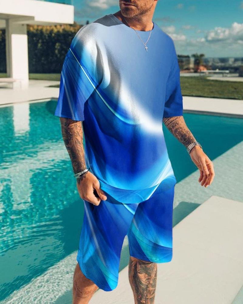 Men's Fashion Printing Shorts Suit29