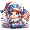 Diamond Painting-DIY Full Round Drill US Flag Star Gnome