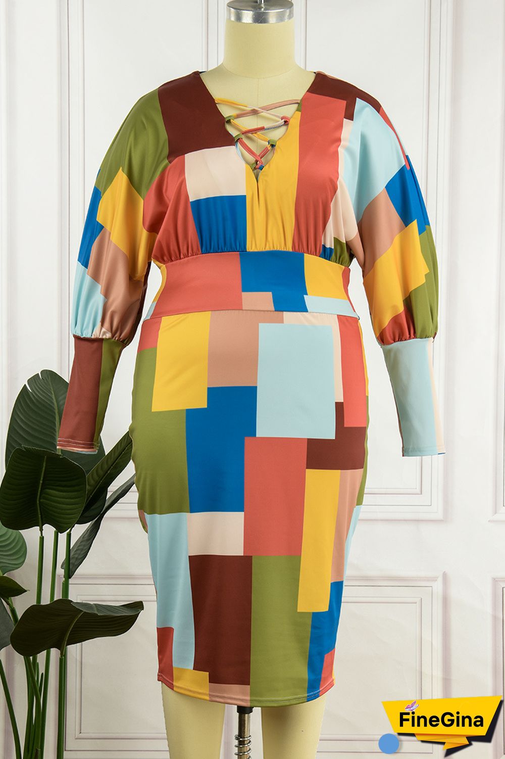 Apricot Sexy Casual Print Bandage Printing V Neck Wrapped Skirt Dresses