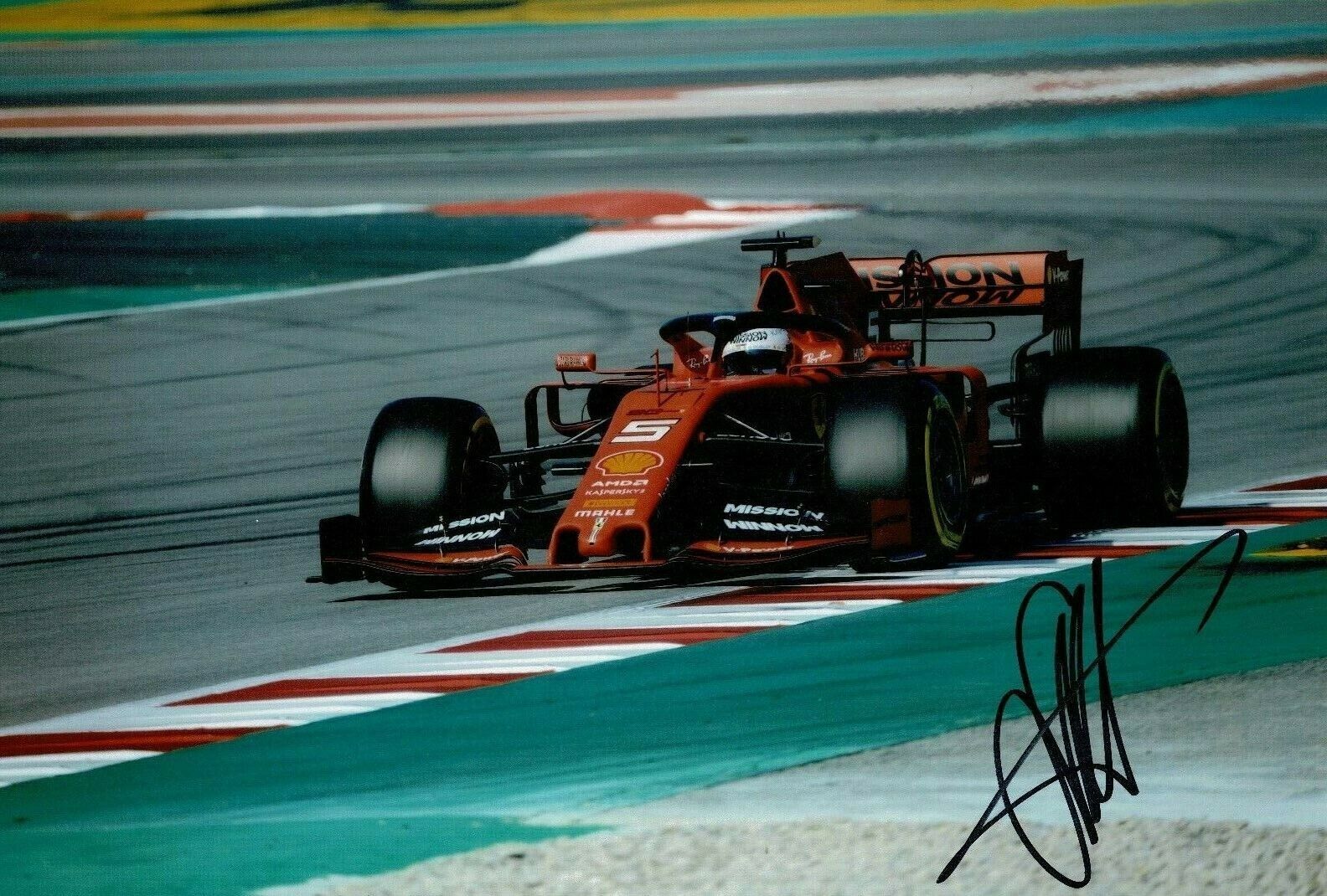 Sebastian Vettel Signed 12X8 Photo Poster painting FORMULA 1 Ferrari Genuine AFTAL COA (3572)