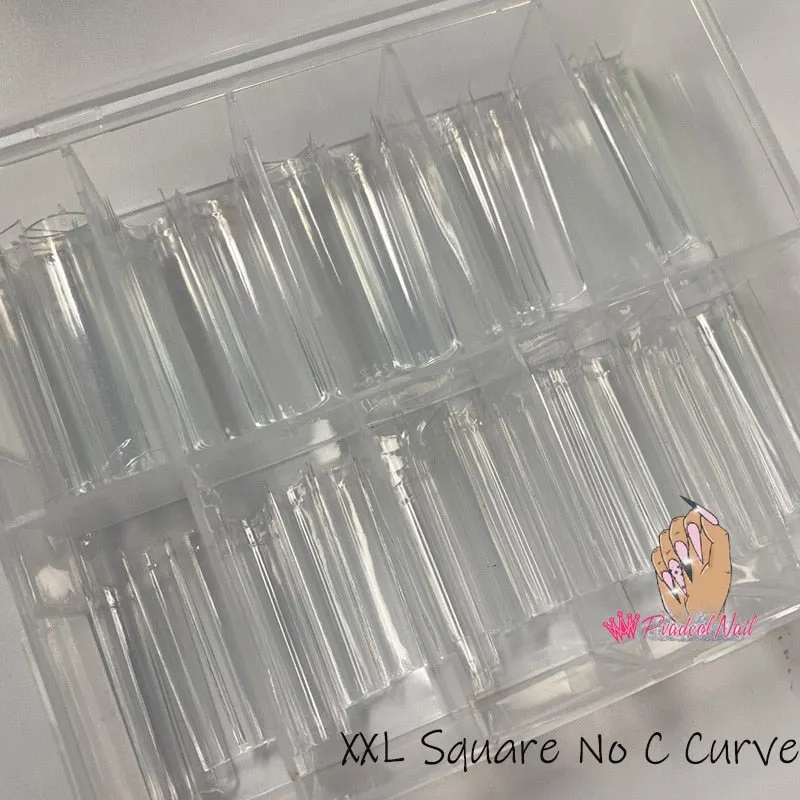 500pcs XXL Coffin Nail Tips No C Curve Straight Square Half Cover Long False Nails Acrylic Tool-Nail Inspo