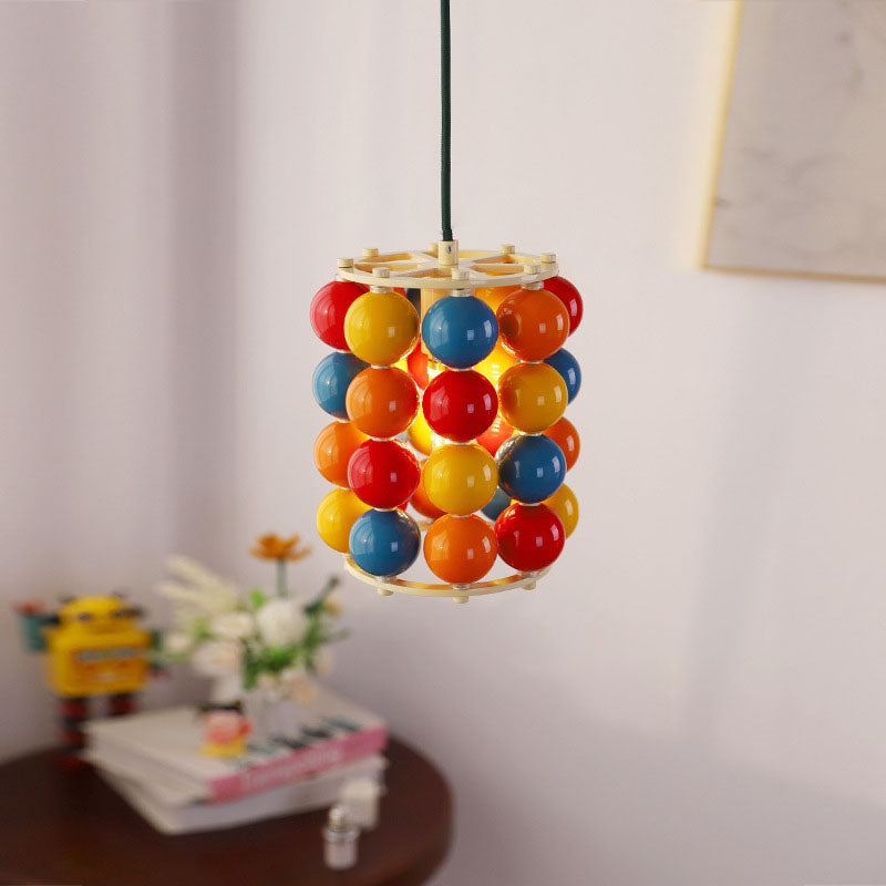 Contemporary Scandinavian Colorful Magic Bean Iron 1-Light Pendant Light For Living Room