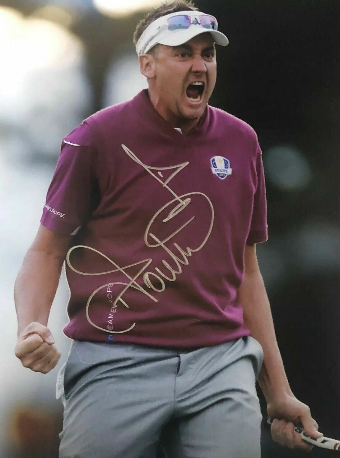 Ian Poulter Signed 16X12 Photo Poster painting Ryder Cup Legend Private SIGNING AFTAL COA (B)