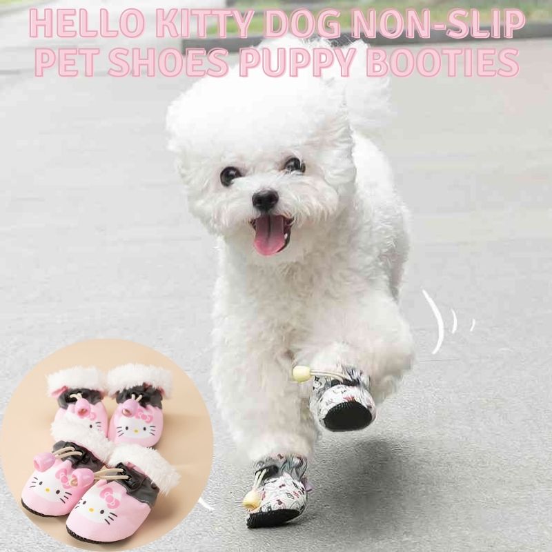Hello Kitty Dog  Non-Slip Pet Shoes Puppy Booties with Reflective Strips for Middle and Small Dogs for Winter A Cute Shop - Inspired by You For The Cute Soul 