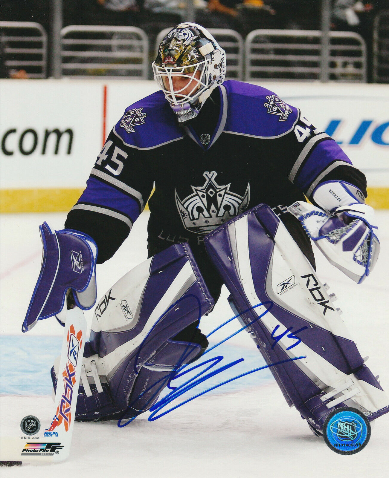 JONATHAN BERNIER SIGNED LOS ANGELES LA KINGS GOALIE 8x10 Photo Poster painting #4 Autograph