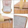 Portable Wicker Rattan Outdoor Camping Picnic Bag Food Container Basket