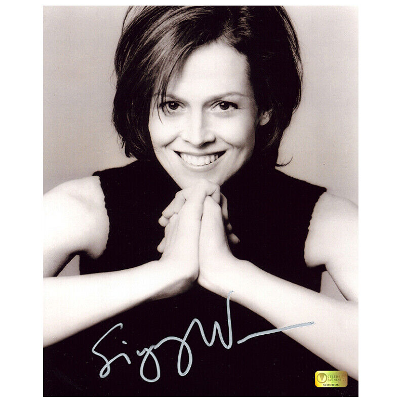 Sigourney Weaver Autographed Sepia Portrait 8x10 Photo Poster painting