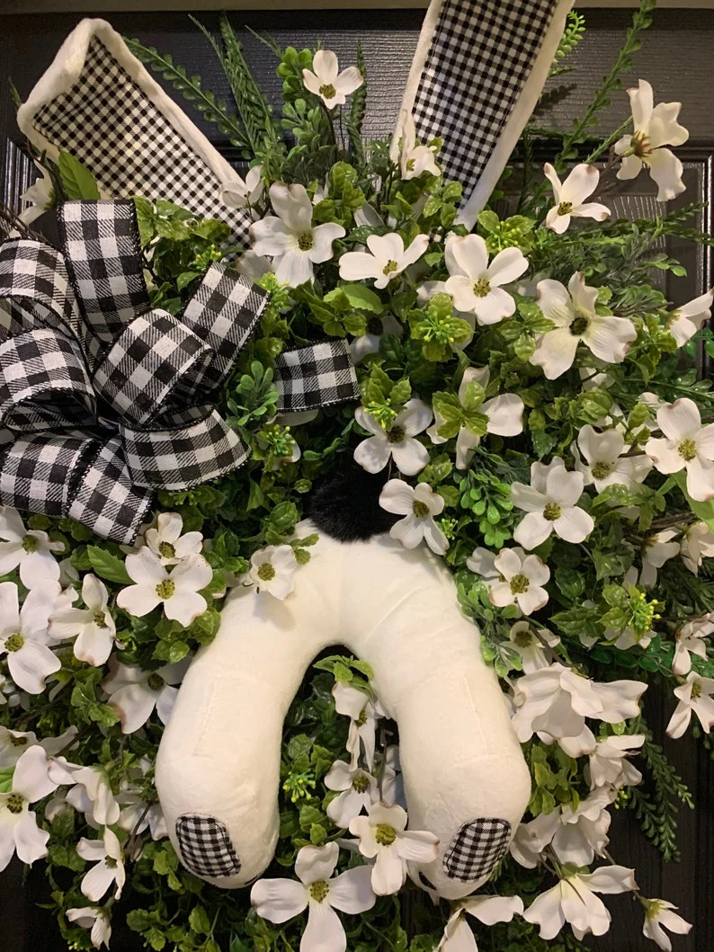 2022 New Easter Decoration - Buffalo check farmhouse wreath