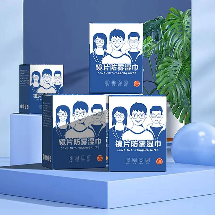 100Pcs Professional Anti-fog Glasses Wipes Dust Removal Remove Oil Eyeglass Cleaning Pads Disposable Mobile Phone Screen Wipes