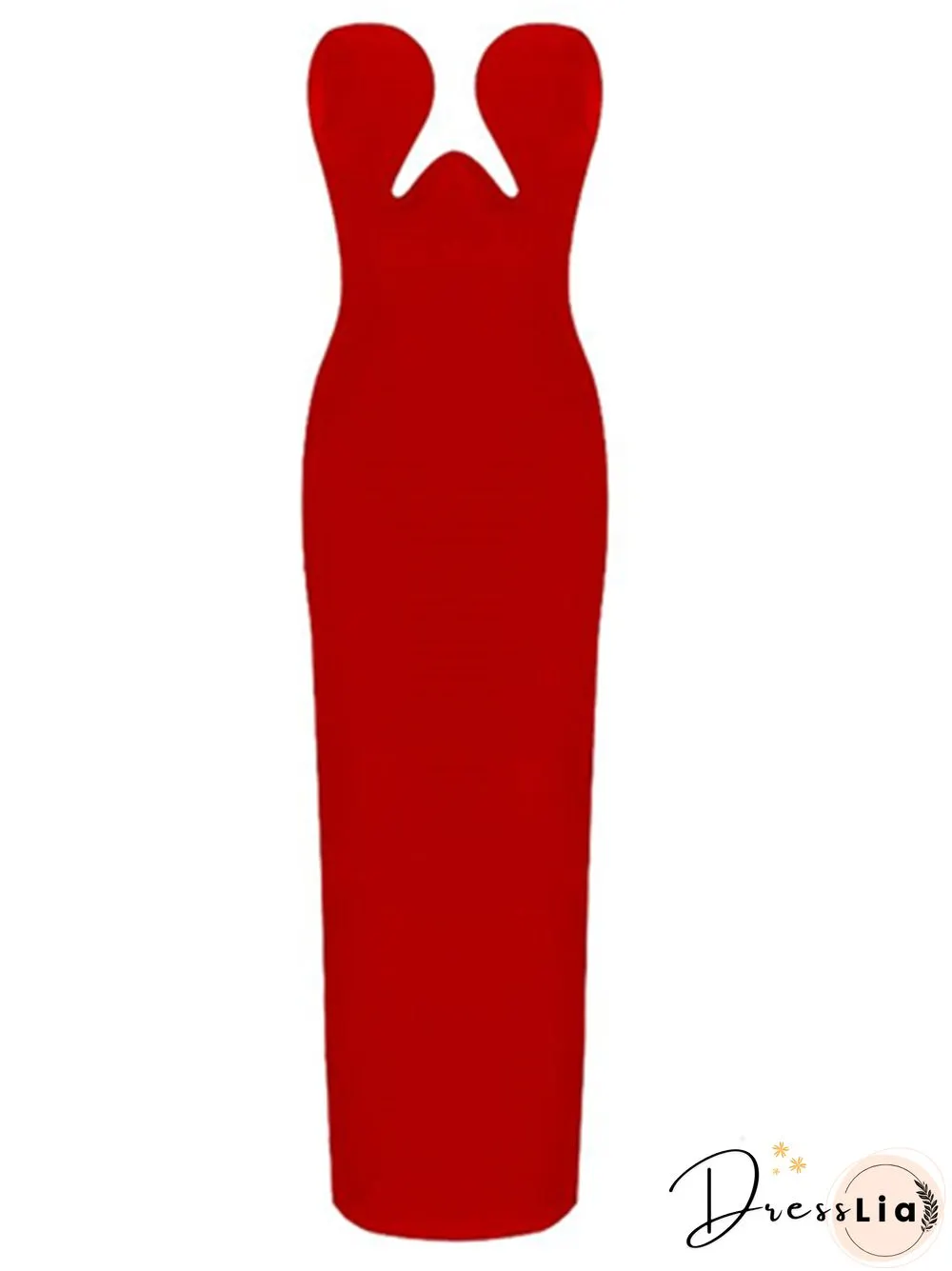 Womens Winter Sexy Strapless Backless Split Black Maxi Long Bodycon Bandage Dress Elegant