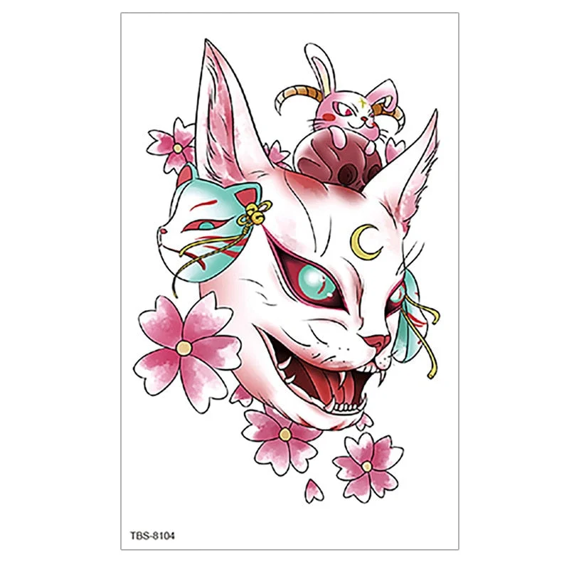 Waterproof Temporary Tattoo wolf tiger totem Fake Tatto Flash Tatoo cross angel Hand Arm middle size art Tattoos for Women men