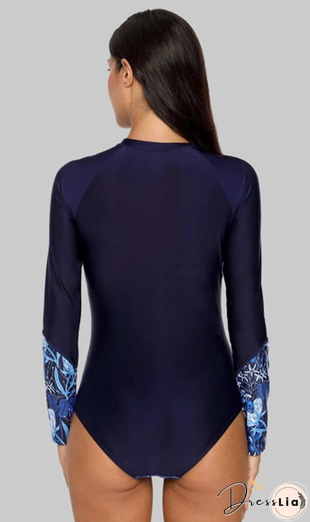 Charmleaks Womens Long-Sleeve Rashguard One-Piece Swimsuit Swimwear Surfing Top Rash Guard