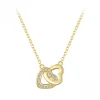 925 Sterling Silver Connected Heart Pendant Necklace for Valentine's Day Gift 