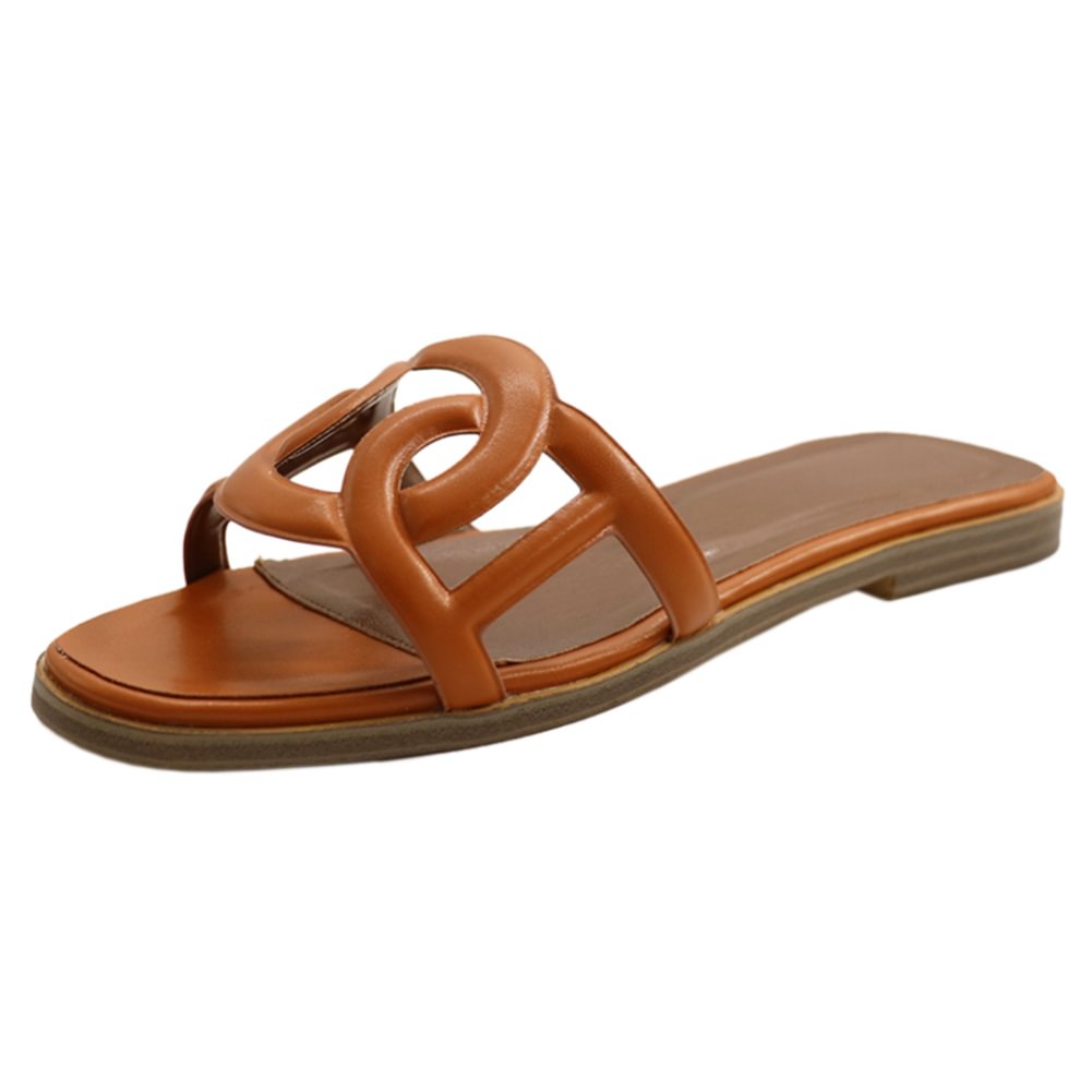 Circle Design Women's Summer Flats Slipers-vocosishoes