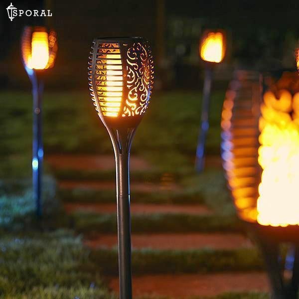 Solar-Powered Flame Torch Lamp