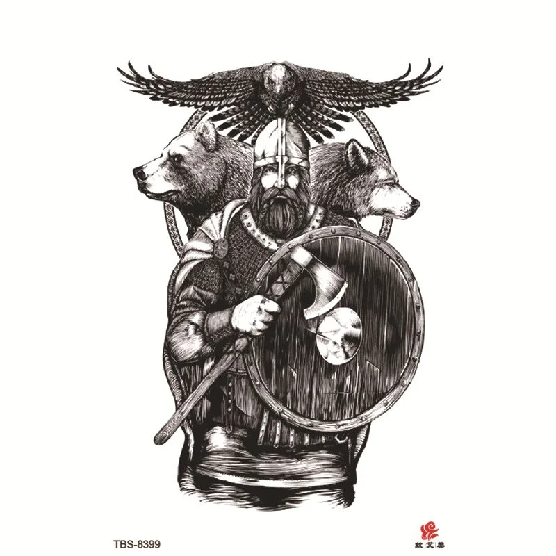 Sdrawing Temporary Tattoo Sticker Forest Lion Tiger Flash Tattoos Women Skeleton Skull Bodi Art Arm Fake Tatoo Men Body Woman