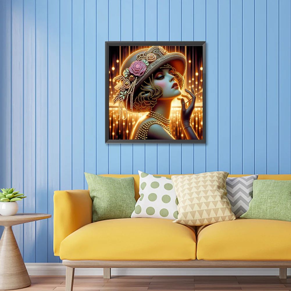 Diamond Painting - Partial Special Shaped Drill - Girl(Canvas|30*30cm)