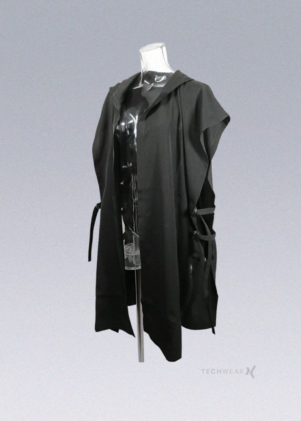 Black Hooded Cloak Techwear - X techwear-x