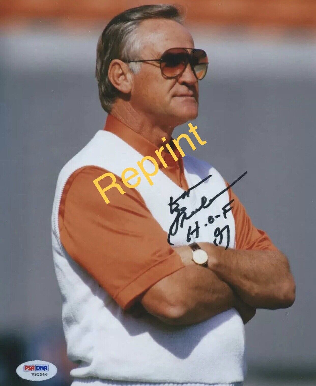 DON SHULA signed 8x10 Reprint Miami Dolphins autograph w/ HOF 97 inscription. RP